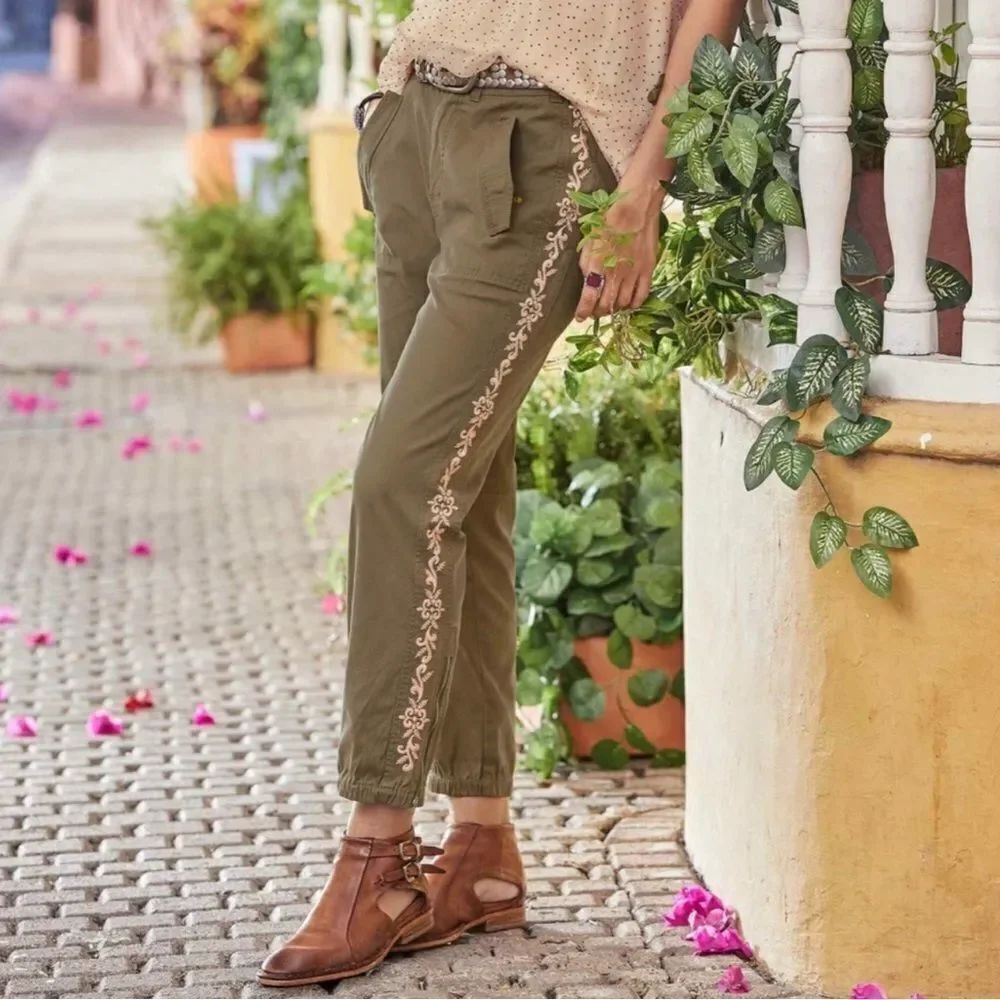 Sundance Melbourne Embroidered Brown Joggers Pants Women’s 2